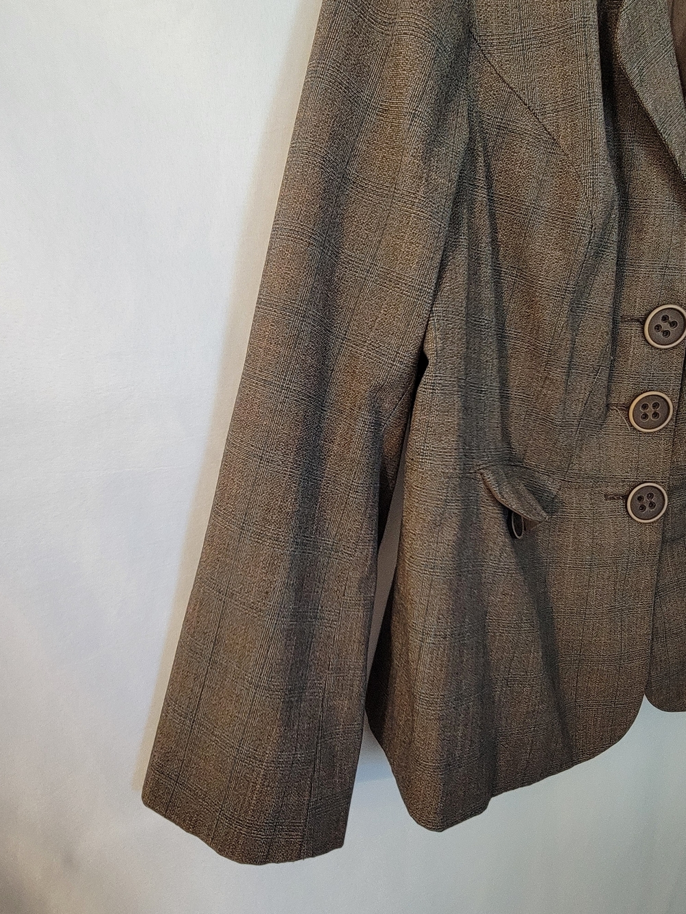 Lane Bryant Brown Plaid Blazer and Pants Set Size 20 - Picture 7 of 16